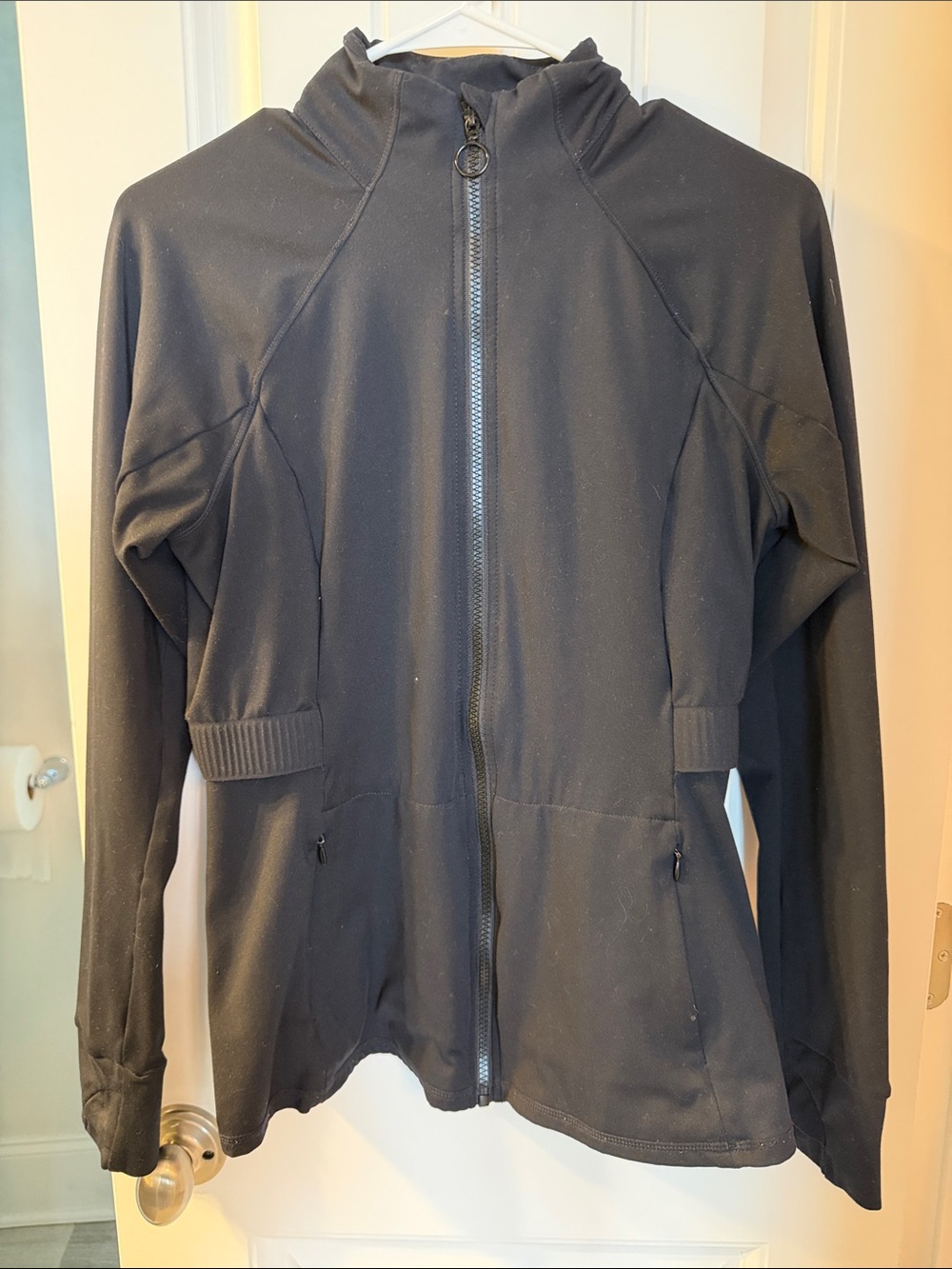 Fabletics Black Full-Zip Utility Jacket